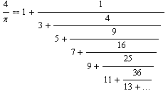 PI as continued fraction