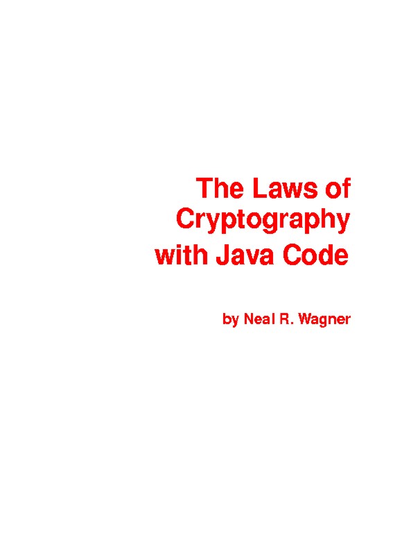 The Laws of
  Cryptography